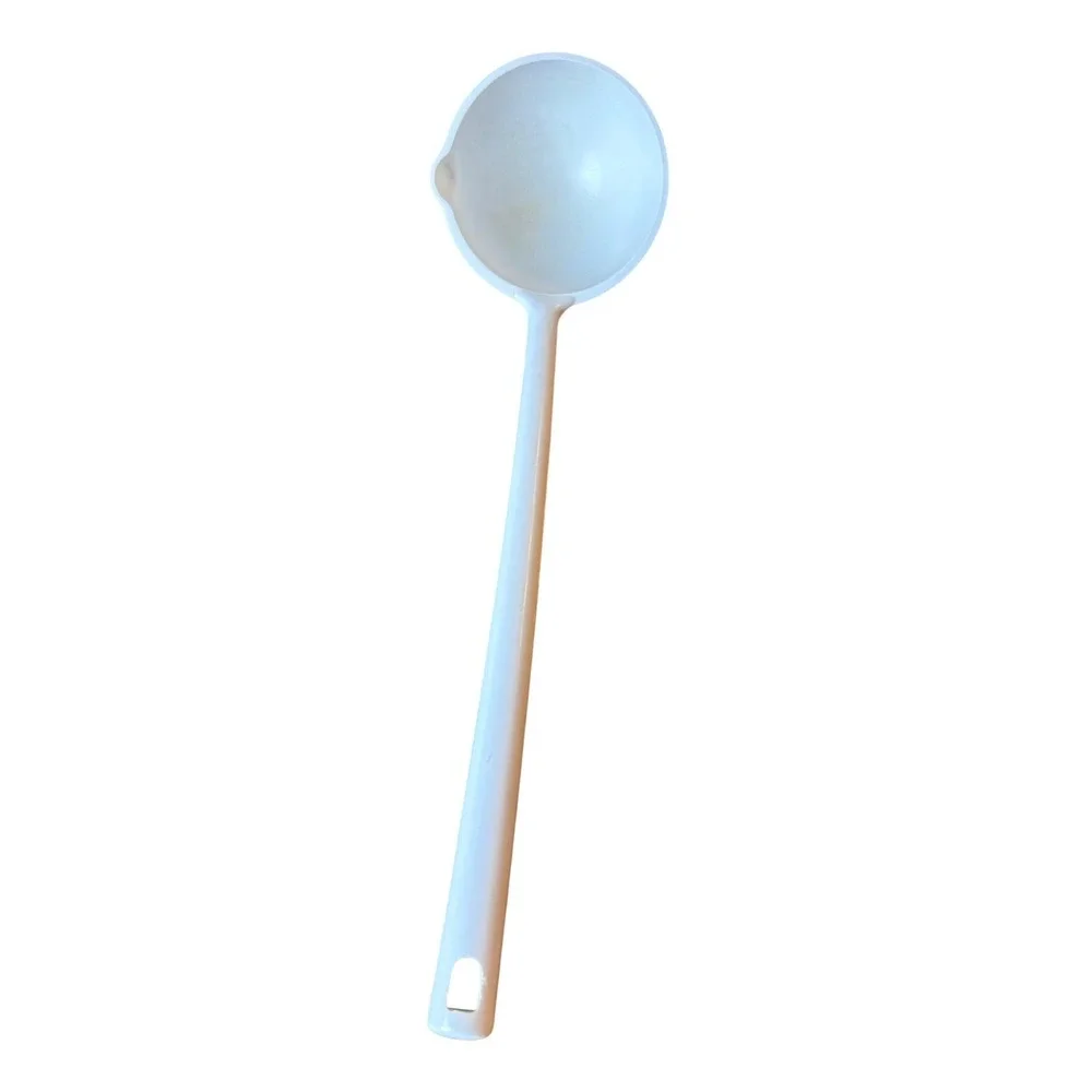 EKCO Ancona 2 White Nylon Soup Ladle with Pour Spout 12 Inch Minimalist Utensil